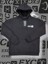 Image 1 of EXCHOODV1.0 (450 GSM)  hoody - Premium Black / White logo / Embroidery back x