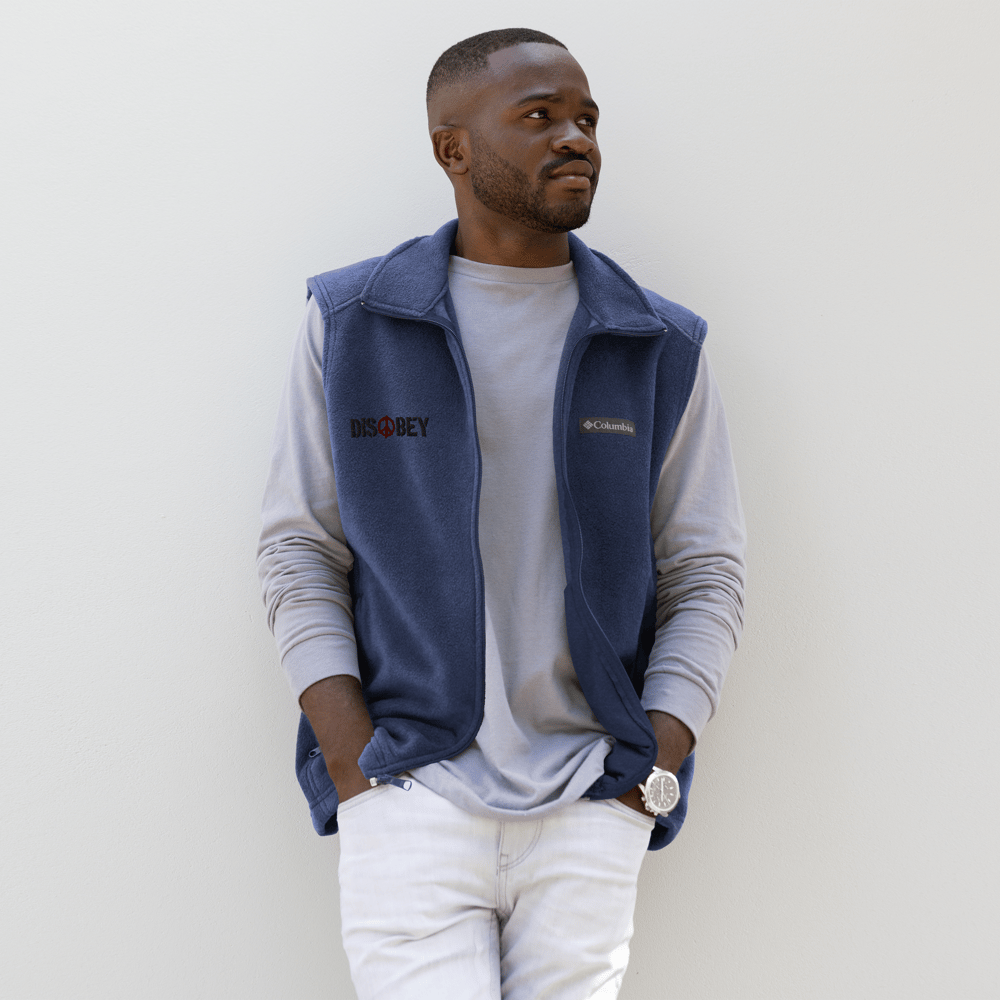 DISOBEY EMBROIDERED COLUMBIA FLEECE VEST