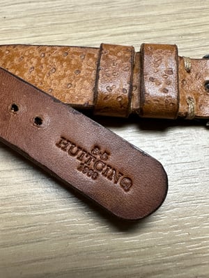 Image of Limited Edition "Hailstone" Tan Calfskin - Hand Distressed Watch Strap