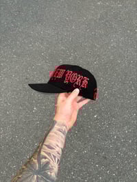 Image 5 of TWO TONE GOTH BLACK NEW YORK YANKEES CUSTOM FITTED CAP