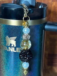 Image 4 of Wild Blooms Black, Cream and Gold Tumbler Straw Bauble
