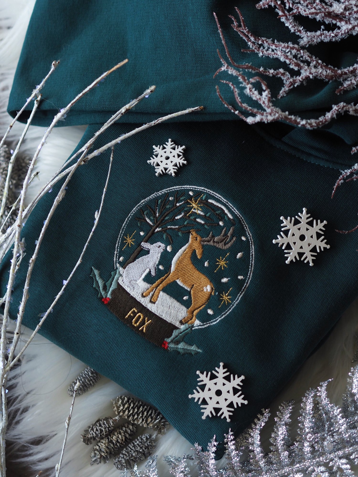 Image of Catching Snowflakes - Glazed Green Hoody