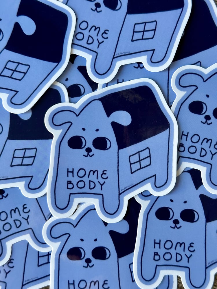 Image of Homebody Pup Clear Sticker Decal