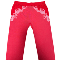 Image 3 of Adidas Stella McCartney Climalite Red Floral 3/4 Yoga Legging Size L - NWT