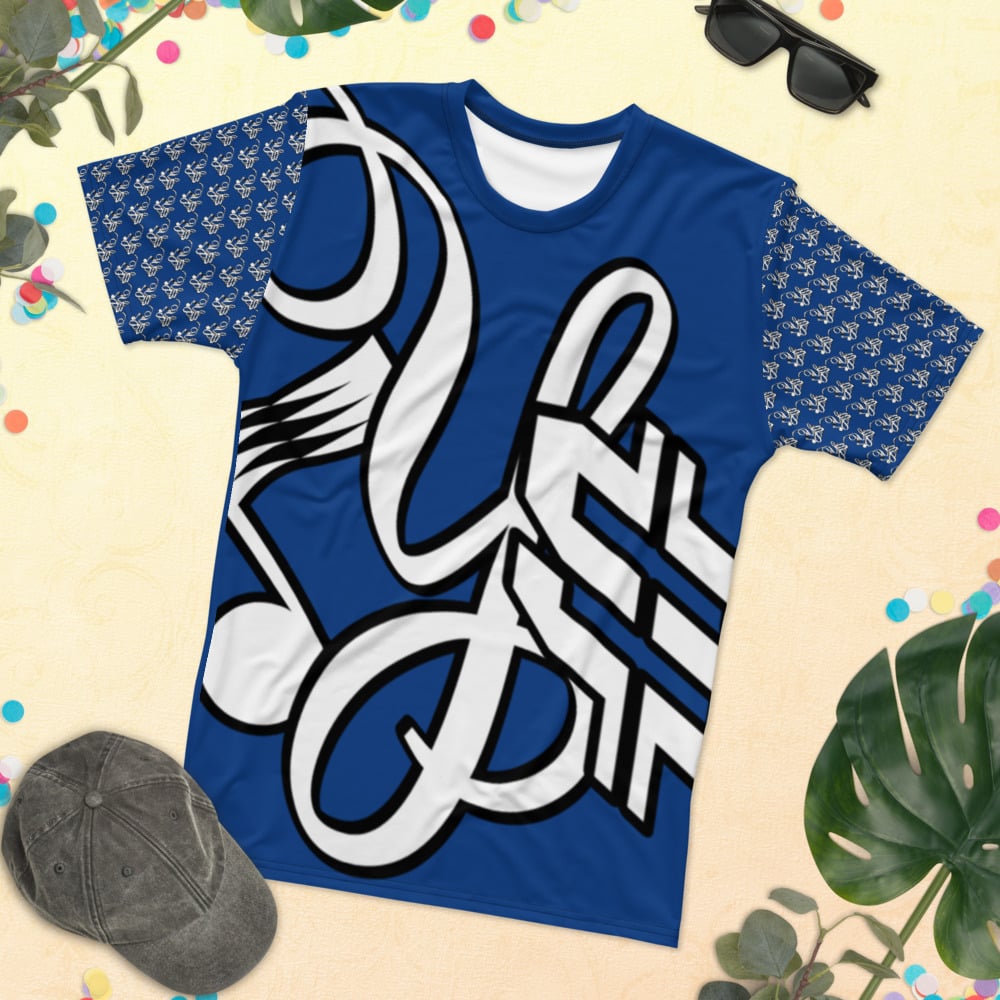 Image of YStress Exclusive Men's Blue, White and Black T-shirt