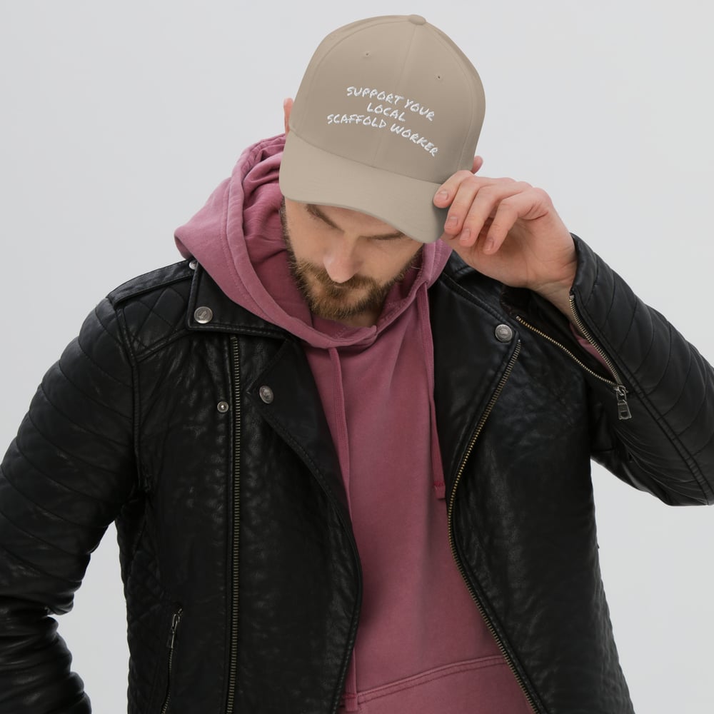 Image of SUPPORT/ SL FITTED Cap WHITE EMBROIDERED