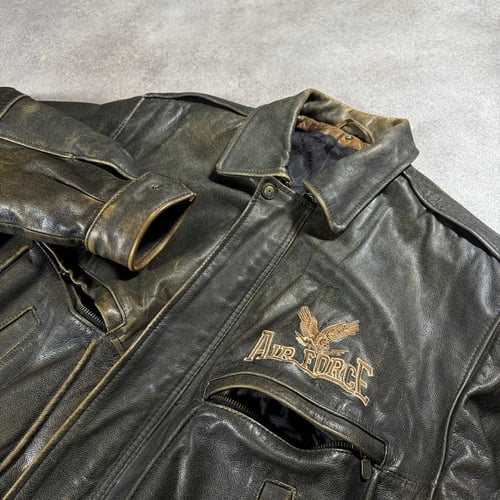 Image of 1990s Heavywieght Leather Air Force Jacket, Size Large