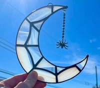 Image 3 of Stained Glass Spider Web Moon
