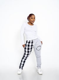 Image 4 of NNE Black/White Plaid Sweat Pants