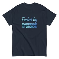 Image 5 of Unisex classic tee, Fueled by Caffeine & Chaos T-Shirt | Funny Coffee Lover Chaos Humor Graphic Tee