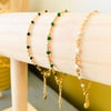 C H L O É | Bracelet chaîne fine & petites perles colorées