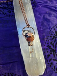 Image 1 of Electroformed Herkimer Diamond, Carnelian, and Quartz necklace 01