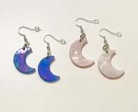 Image 2 of Stained Glass Moon Earrings