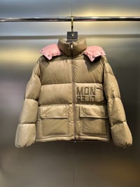 Image 1 of Mon Coat - Khaki/Pink