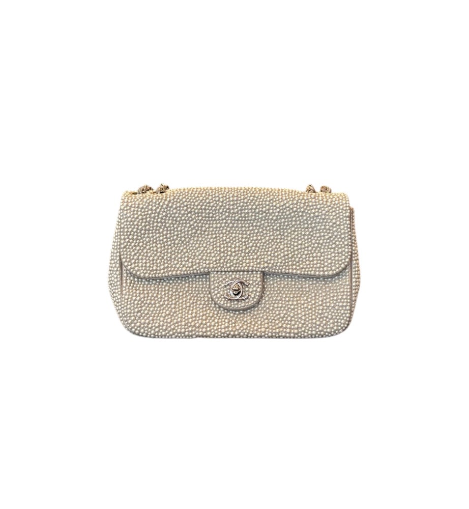 Image of Chanel Pearl Single Flap Sac Rabat Handbag 1206-1