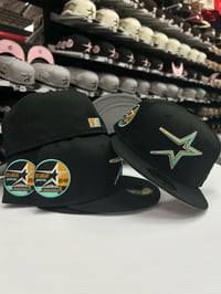 Image 1 of New Era 59Fifty Black Triple Tone Star Sea Foam Mettalic Silver 