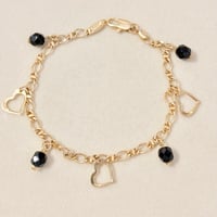 Image 2 of Black Heart Charm Bracelet 