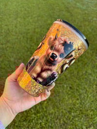 Image 1 of 16oz Highland Cow Snow Globe Cup