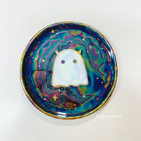 Image 2 of Cute Ghost Trinket Dish With Rainbow Effect (3.5 Inches Diameter)