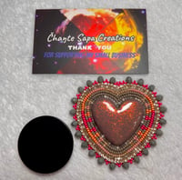 Image 7 of Hand Painted/Polished Grey Heart Beaded Popsocket