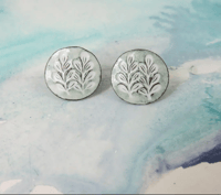 Image 1 of 830° Enamel Leaf Earrings 