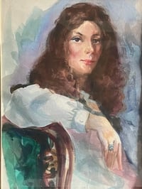Image 3 of 80s Watercolour Portrait on Paper