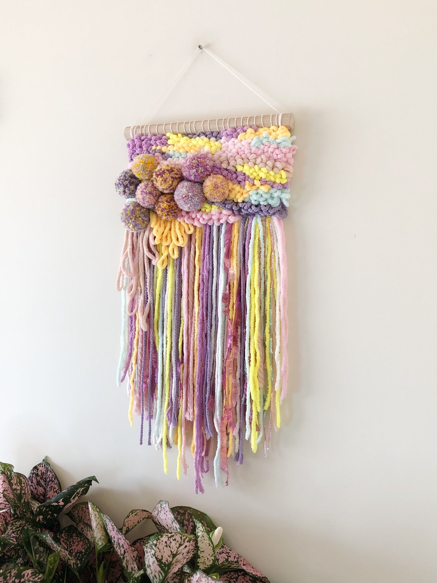 Image of Woven Wall Hanging - Rainbow, Textured, Abstract (medium).