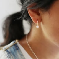 Image 1 of Lisa Angel Pearl Huggies Hoops