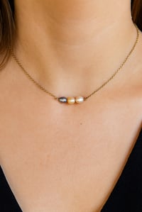 Image 1 of Moonlit Trio Pearl Necklace
