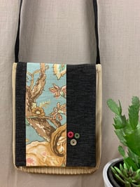 Image 1 of SHOULDER BAG - BEIGE CORDUROY AND VINTAGE FLORAL