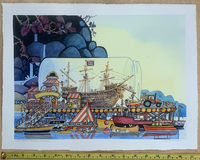 Ghostly Galleon original art: The Piranha on Display