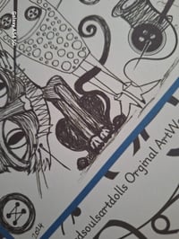 Image 4 of Black & White Coraline / Othermother Inspired Illustration. Custom Coraline Minime Coraline Art