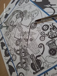 Image 3 of Black & White Coraline / Othermother Inspired Illustration. Custom Coraline Minime Coraline Art