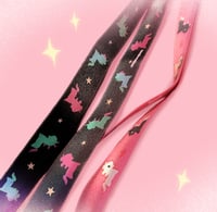 Image 1 of Black and Pink Horse Lanyard (PRE ORDER)