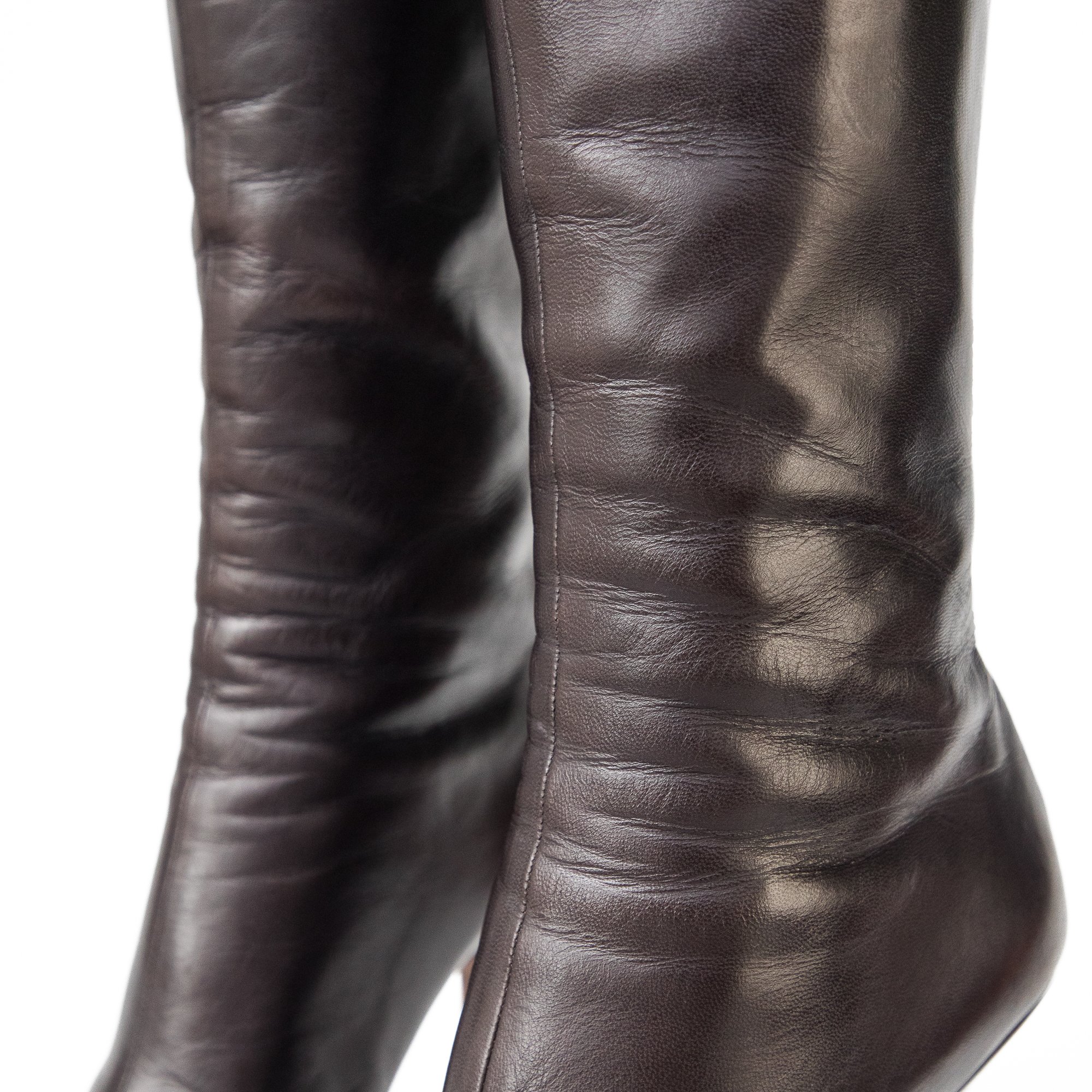 Image of Jimmy Choo Kid Leather Brown Knee High Boots