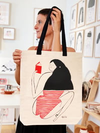 Image 2 of Lost in a Book • Screen-printed Tote Bag