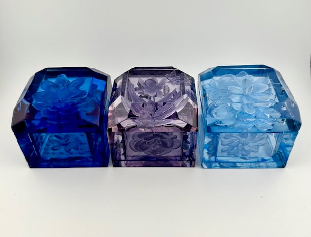 Image of Mini Lucite Boxes- Blue Tones 