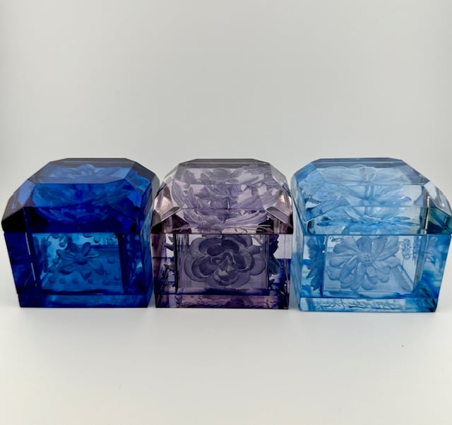 Image of Mini Lucite Boxes- Blue Tones 