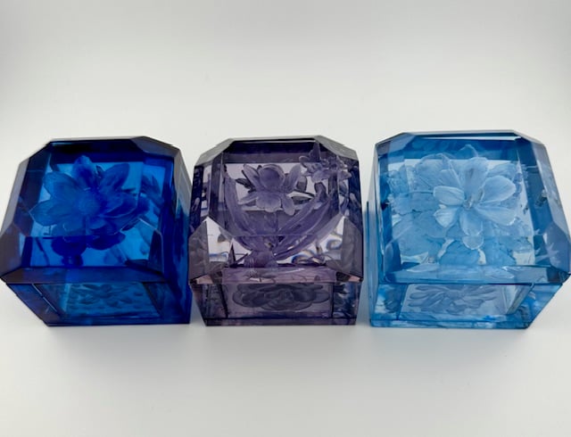 Image of Mini Lucite Boxes- Blue Tones 