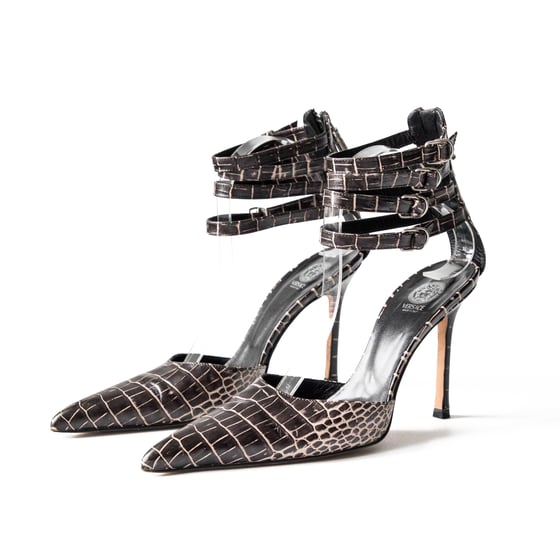 Image of Versace 2003 Crocodile Pointed Heels