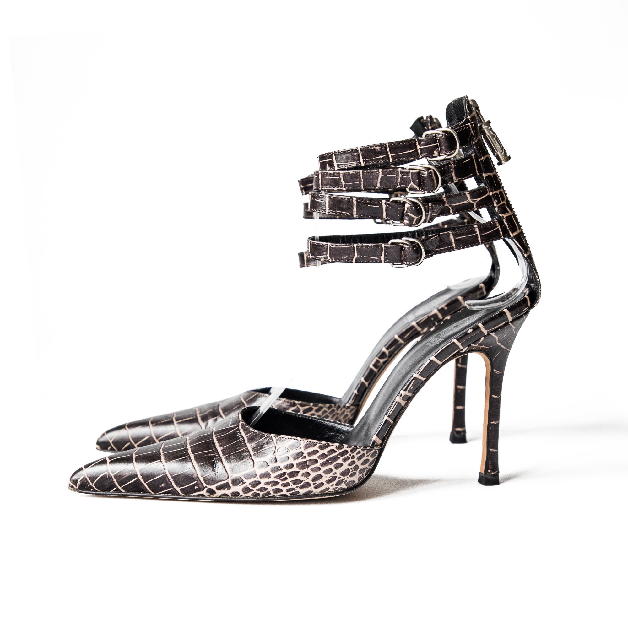Image of Versace 2003 Crocodile Pointed Heels