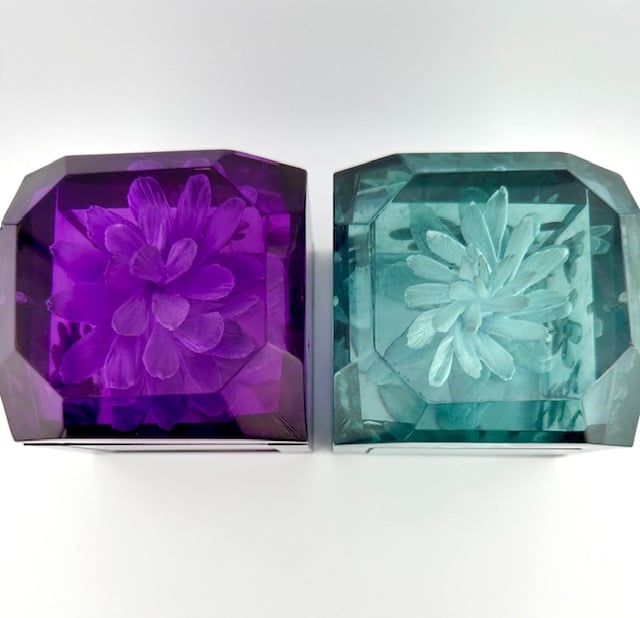 Image of New Jumbo Mini Lucite Boxes (Royal Purple and Seafoam Green)