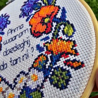 Image 2 of Custom Floriography Piece (PDF pattern or stitched)