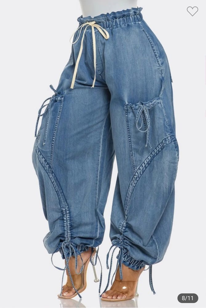 Image of Denim Parachute Pants 