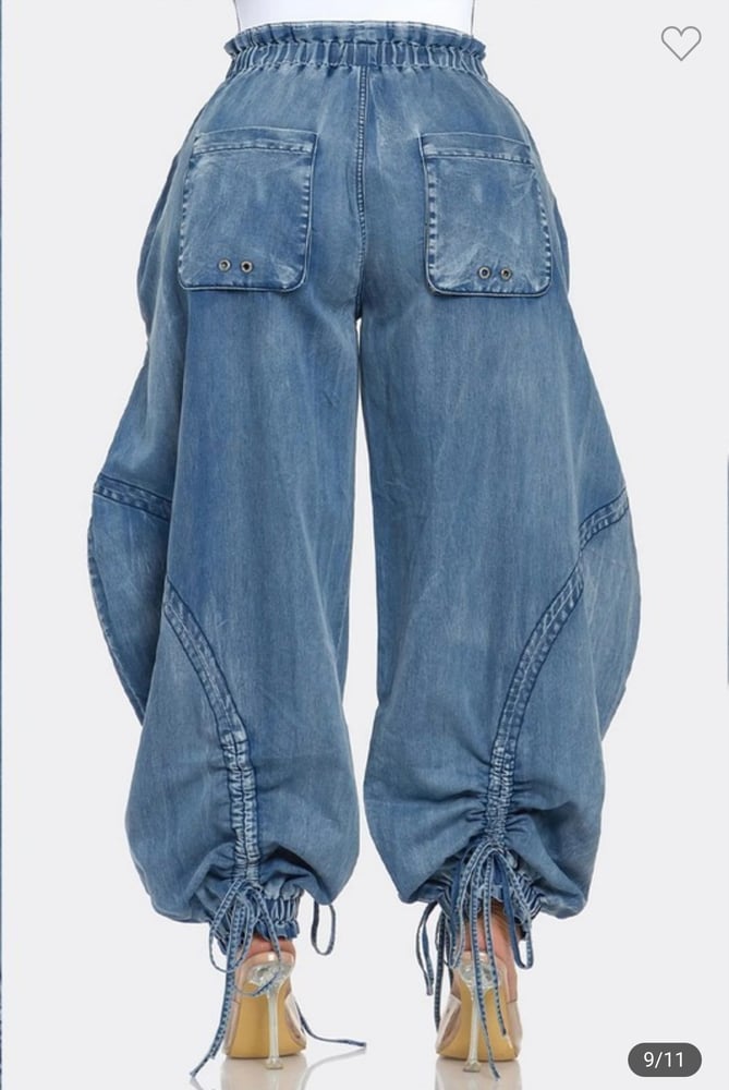 Image of Denim Parachute Pants 