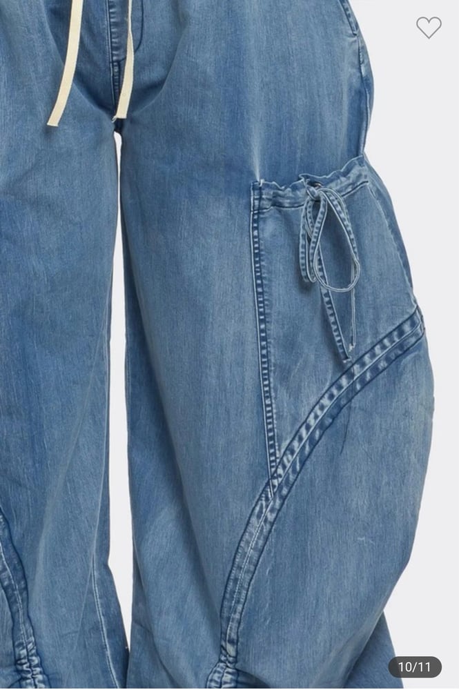 Image of Denim Parachute Pants 