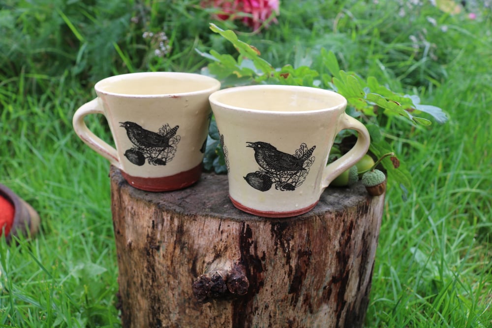 Wren and oak cup.. small