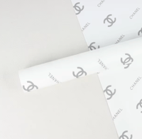 Chanel Gray Floral Paper