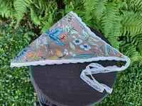 Image 3 of Lace Trimmed Linen Bandana in Summer Harvest 