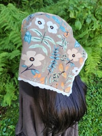 Image 1 of Lace Trimmed Linen Bandana in Summer Harvest 
